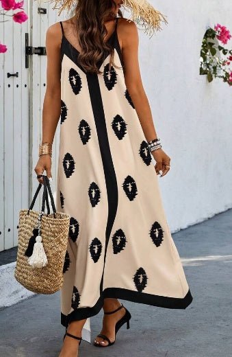 Women Two - Tone Sleeveless Casual Summer Dress Maxi Women Outfit - Sophinity
