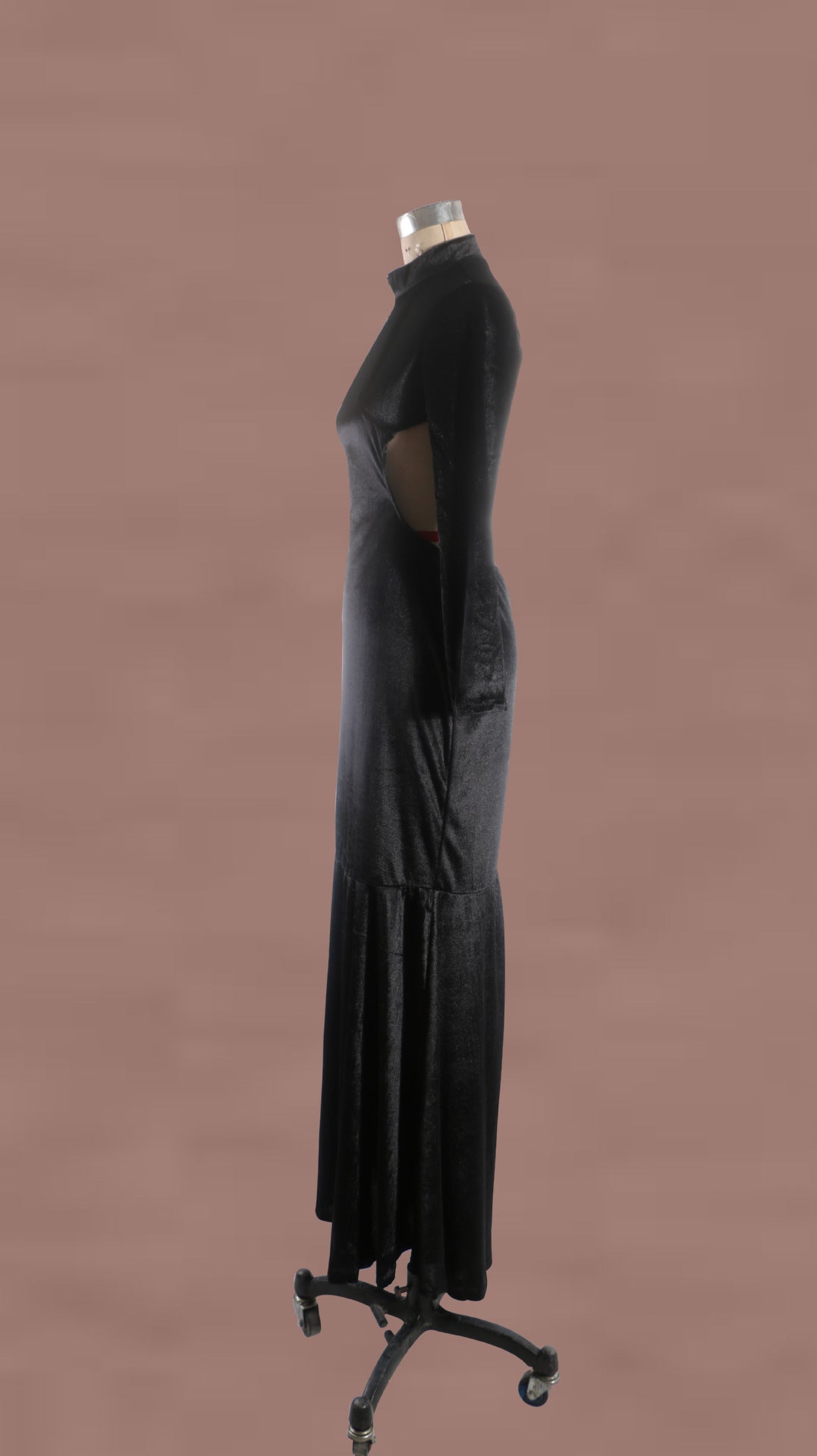 Women's Fashion Pure Black Dress Trailing Dress - Sophinity