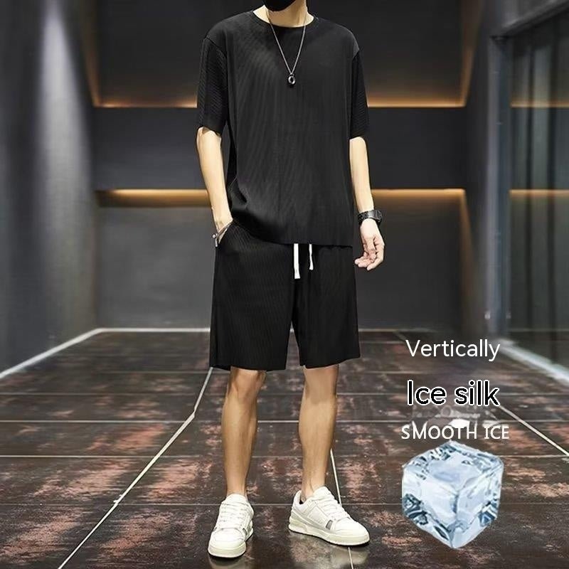 Men's Summer Thin Loose Short - sleeved Shorts High Sense Quick - drying Clothes Two - piece Suit - Sophinity