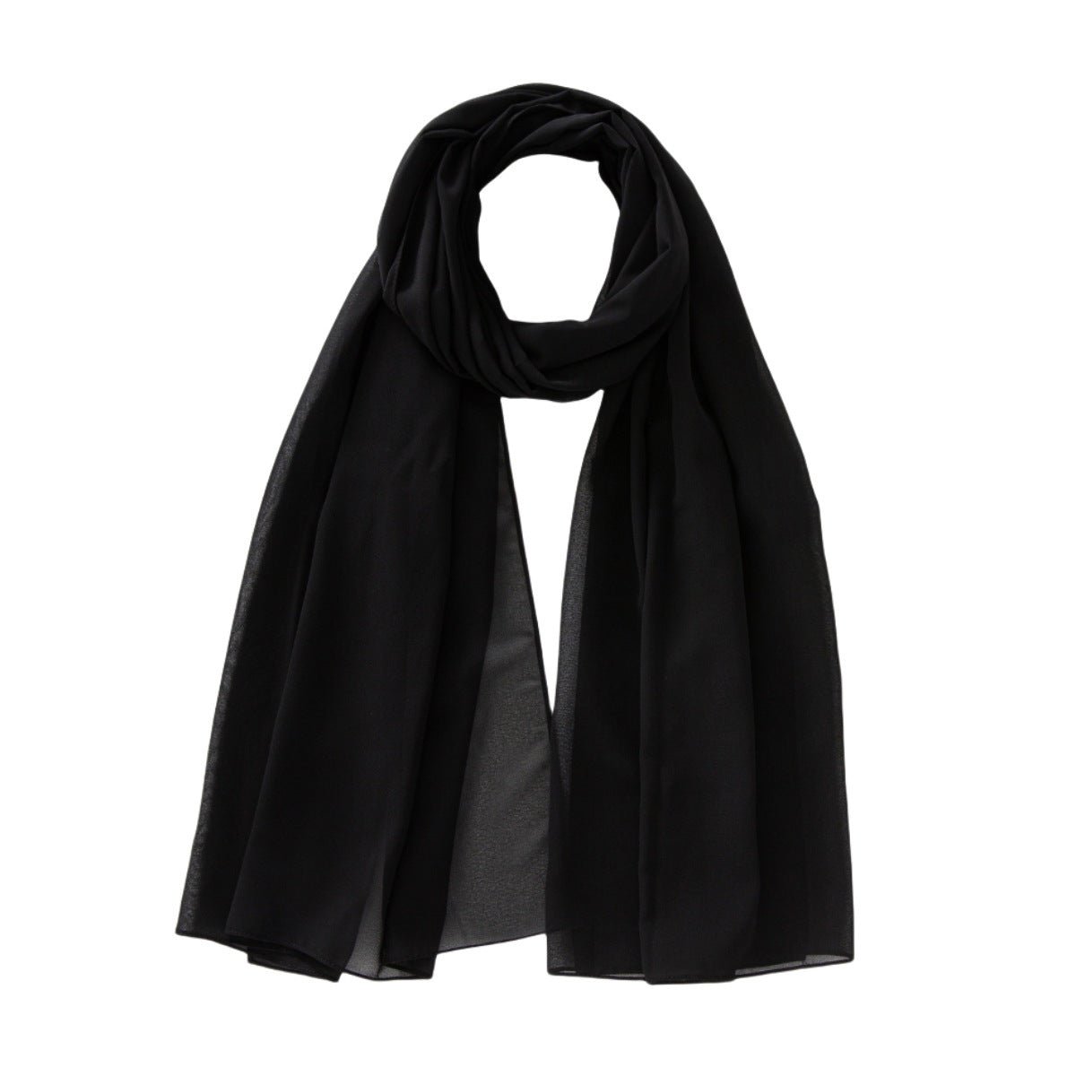 Women's Pure Color Pearl Chiffon Bubble Scarf Gauze Scarf - Sophinity