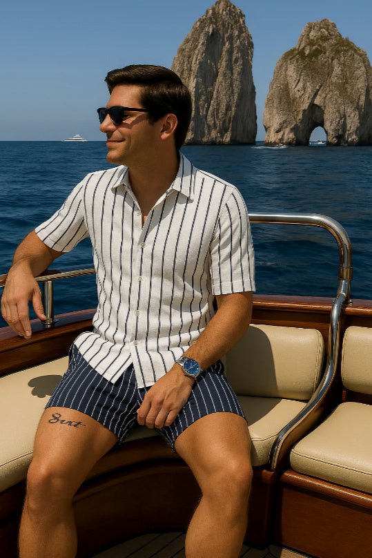 Beach Men's Shirt And Shorts Set - Sophinity