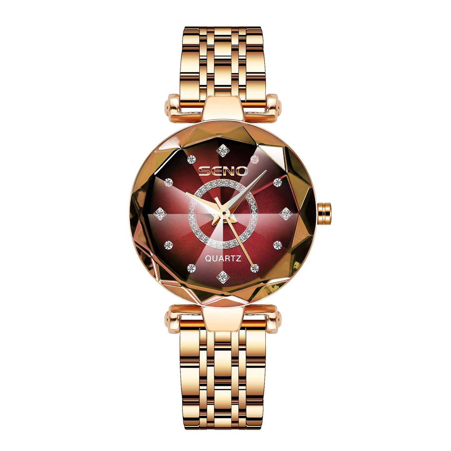 Polygonal Glass Solid Stainless Steel Strap Women's Waterproof Watch - Sophinity