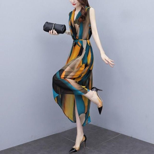 Plus Size Sleeveless Waist - tight Dress Women - Sophinity