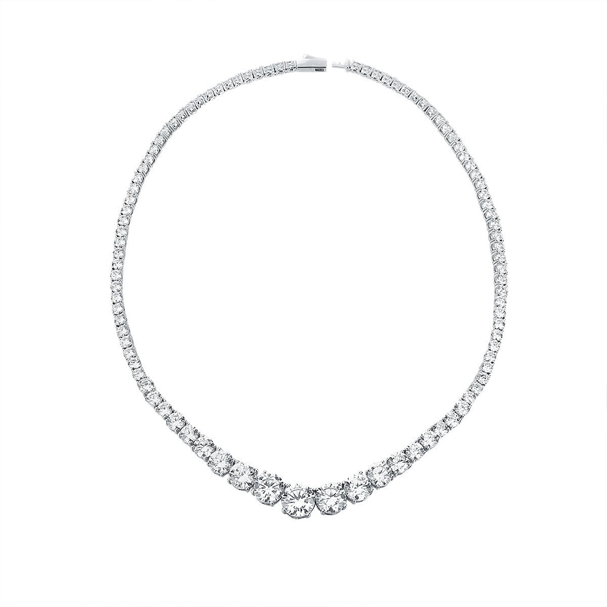 Moissanite 925 Sterling Silver Single Row Full Diamond Necklace For Women - Sophinity