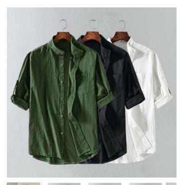 Summer Linen Shirt Men's Short Sleeve - Sophinity