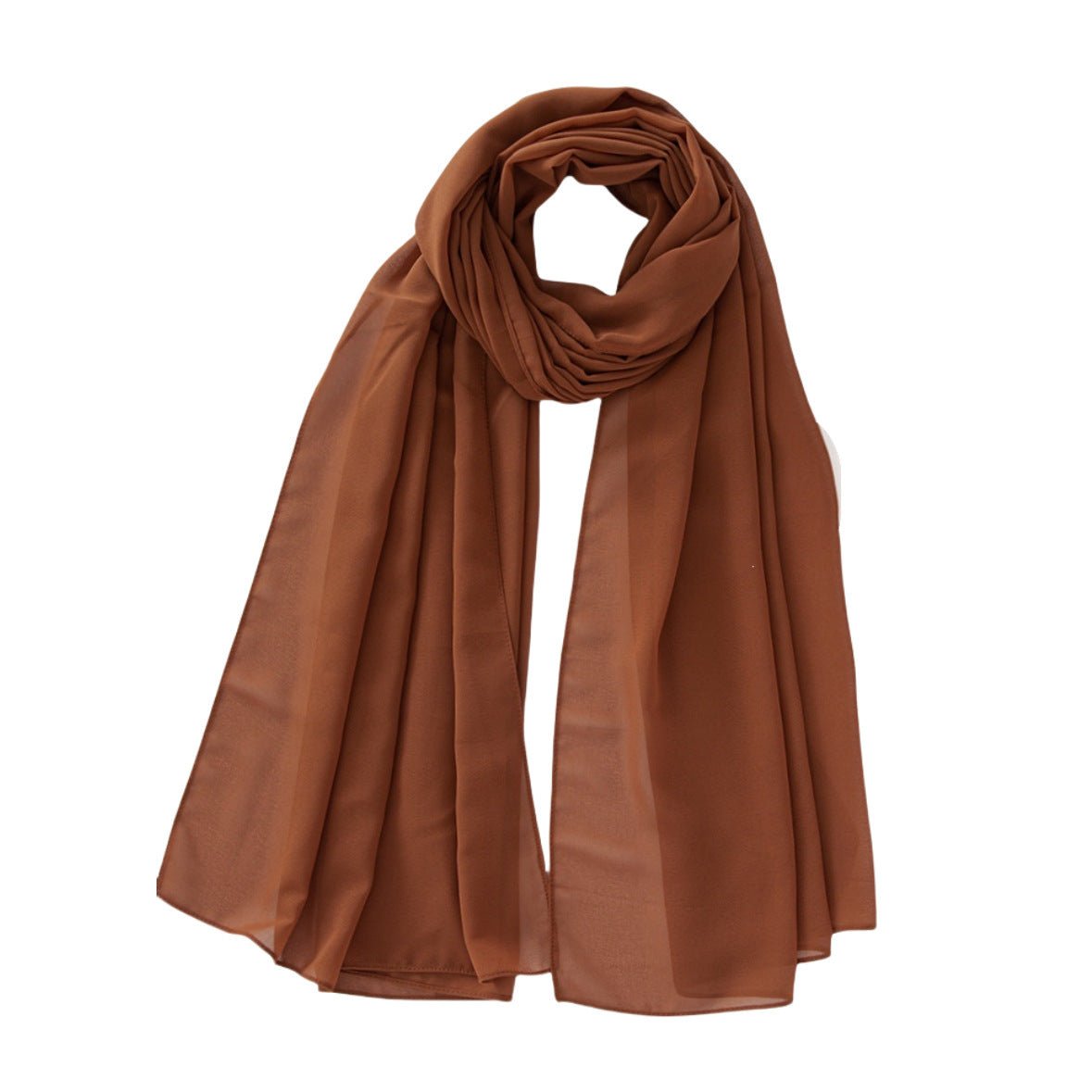 Women's Pure Color Pearl Chiffon Bubble Scarf Gauze Scarf - Sophinity