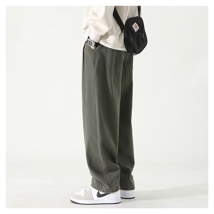 American Overalls Male Army Green Spring And Autumn Loose - Sophinity