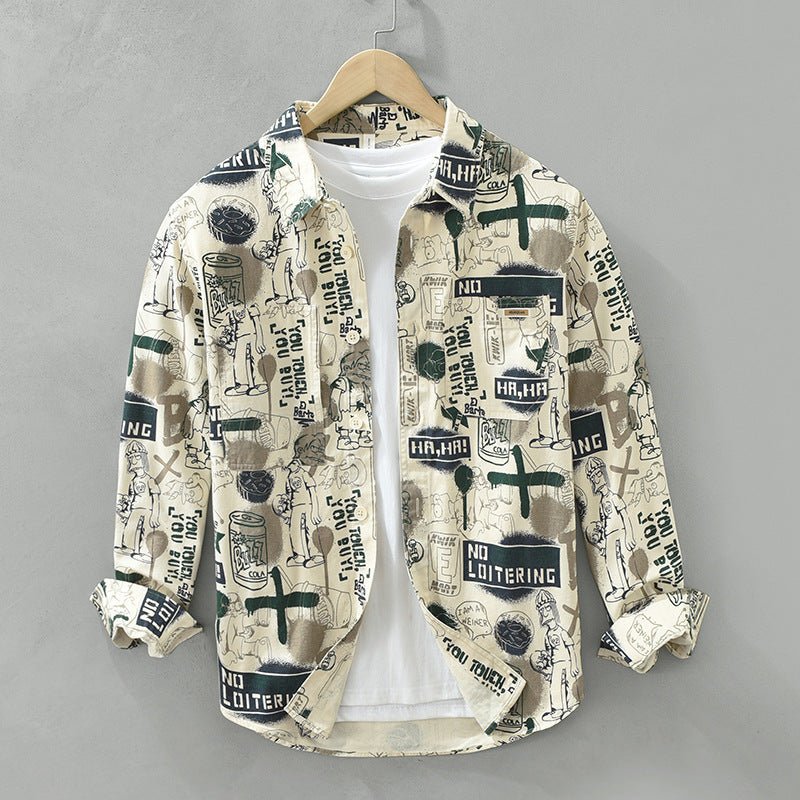 Casual Printing Stylish Shirt Handsome Design Loose Full Print - Sophinity