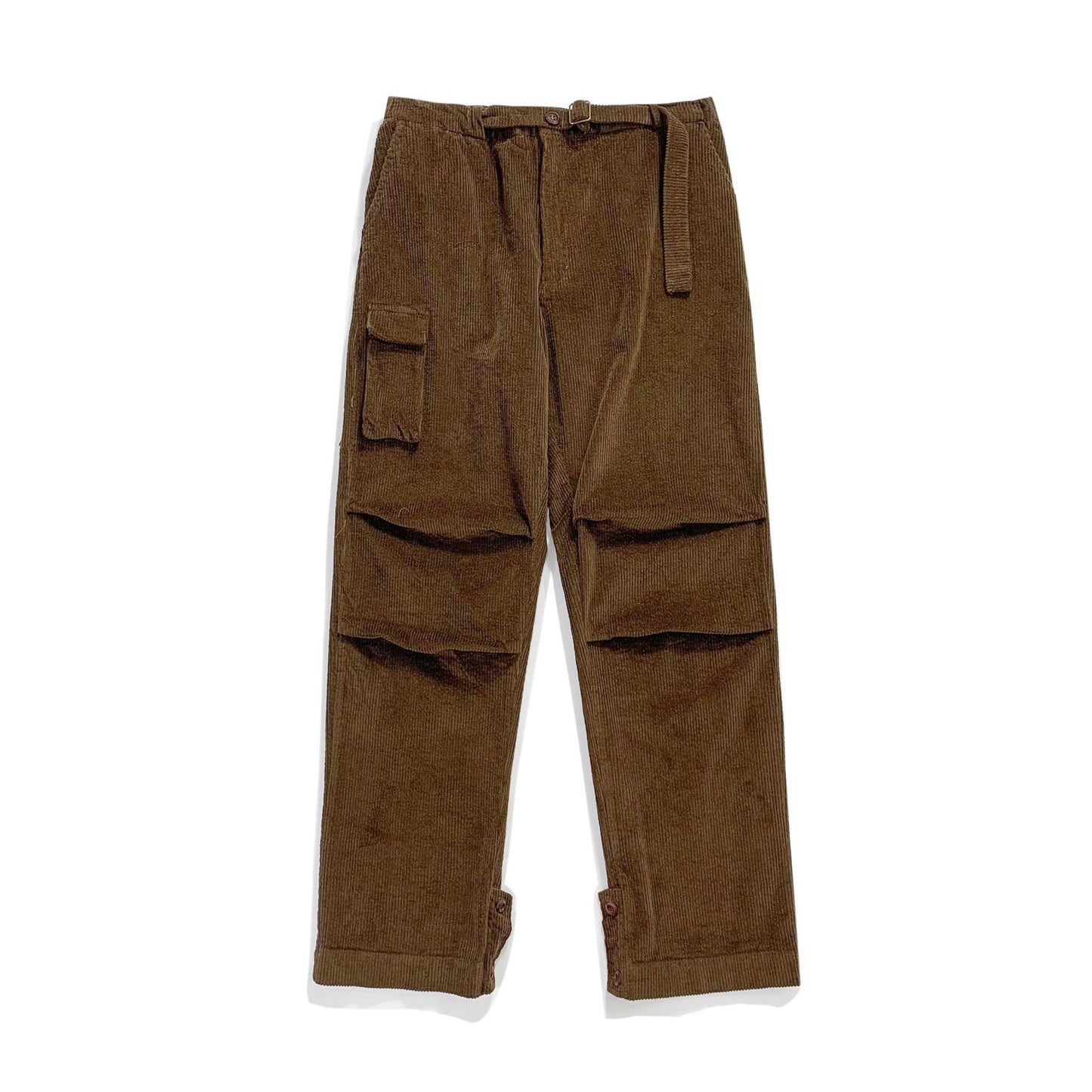 Brown China-Chic streetwear pants with cargo pockets and adjustable drawstring for a stylish look