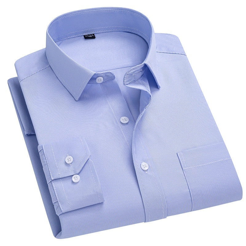 Men's Long-sleeved Plaid Middle-aged Business Square Collar Shirt - Sophinity
