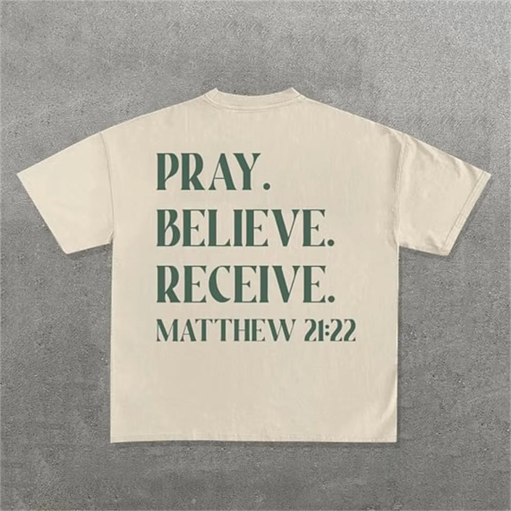 Personality Letter Pattern Oversized T-shirt Men - Sophinity