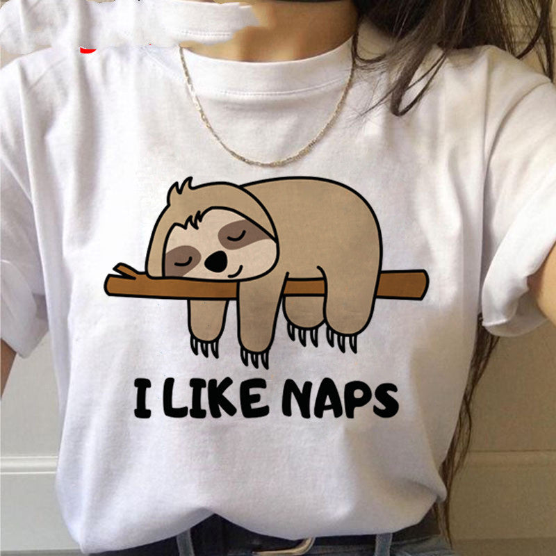 Sloth Kawaii Printed Women T-shirts - Sophinity