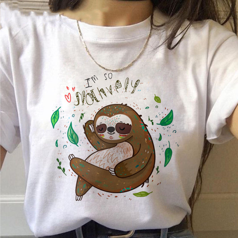Sloth Kawaii Printed Women T-shirts - Sophinity
