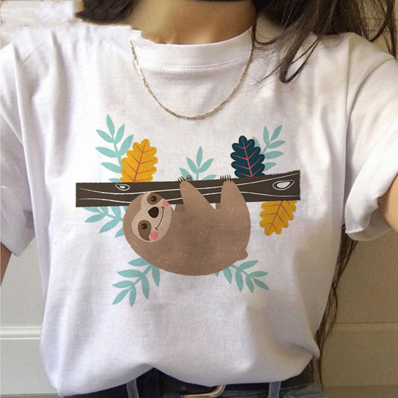 Sloth Kawaii Printed Women T-shirts - Sophinity