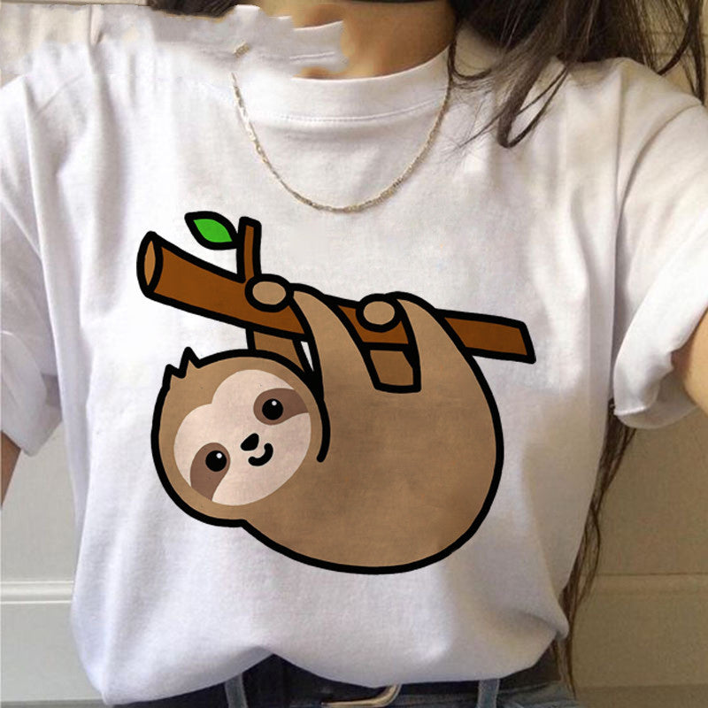 Sloth Kawaii Printed Women T-shirts - Sophinity