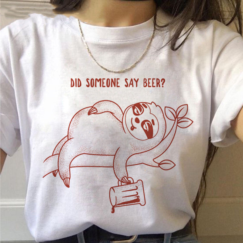 Sloth Kawaii Printed Women T-shirts - Sophinity
