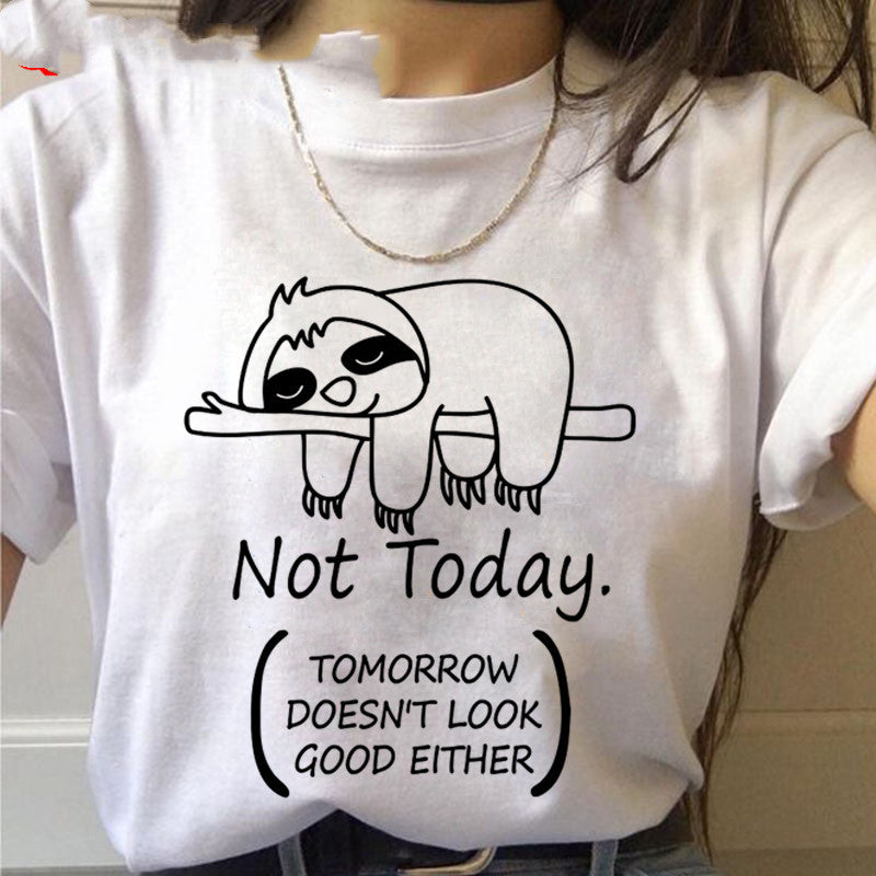 Sloth Kawaii Printed Women T-shirts - Sophinity