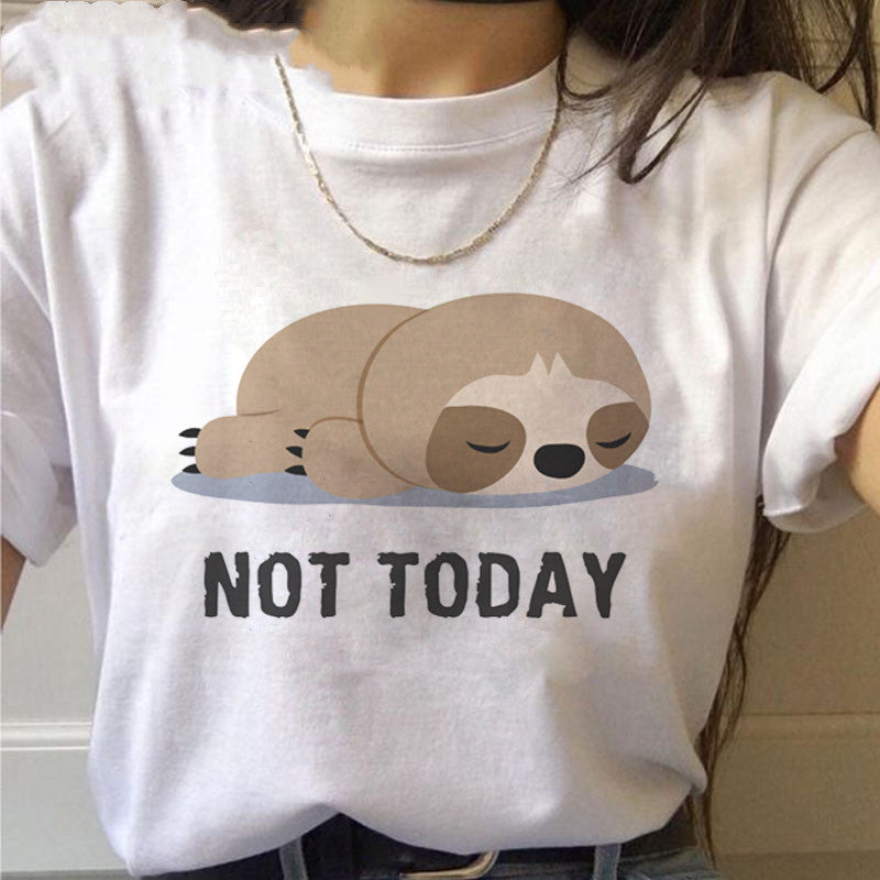 Sloth Kawaii Printed Women T-shirts - Sophinity