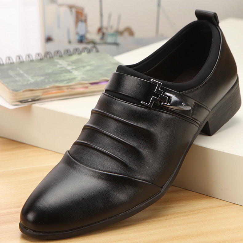 Korean Version Black Wedding Shoes Popular Men''s Shoes Pointed - Sophinity