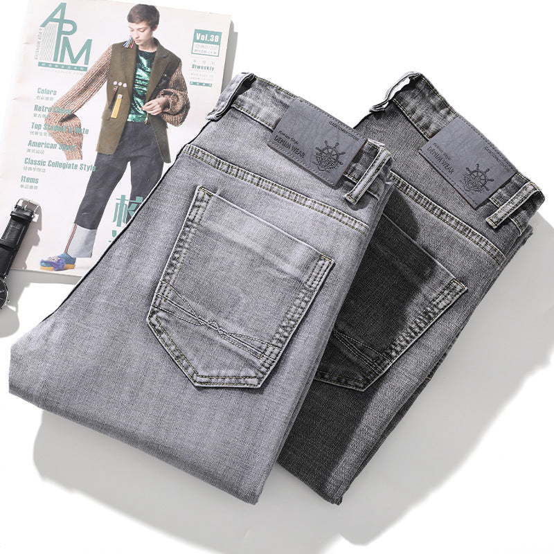 Straight Elastic Trend Versatile Retro Nostalgic Jeans For Men - Sophinity