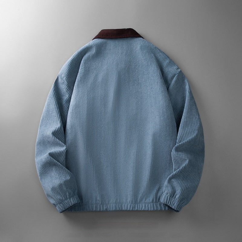 Corduroy Jacket Men's Solid Color Jacket Casual Top - Sophinity