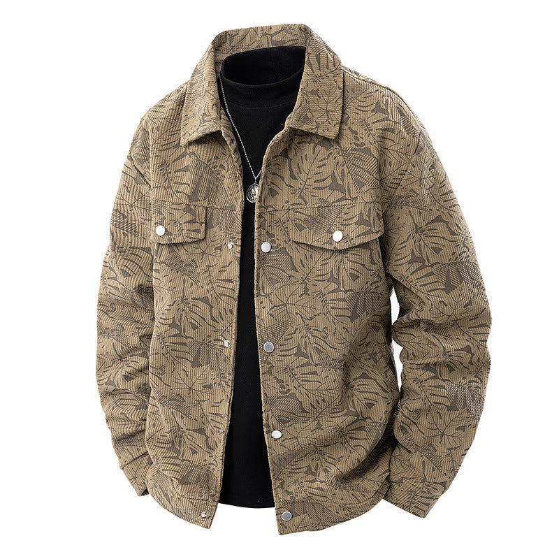 Corduroy Jacket Slim-fit Spring And Autumn Lapel Young And Middle-aged Casual Jacket For Men - Sophinity