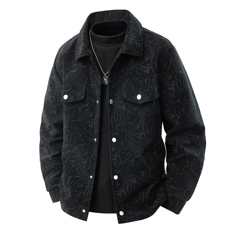 Corduroy Jacket Slim-fit Spring And Autumn Lapel Young And Middle-aged Casual Jacket For Men - Sophinity