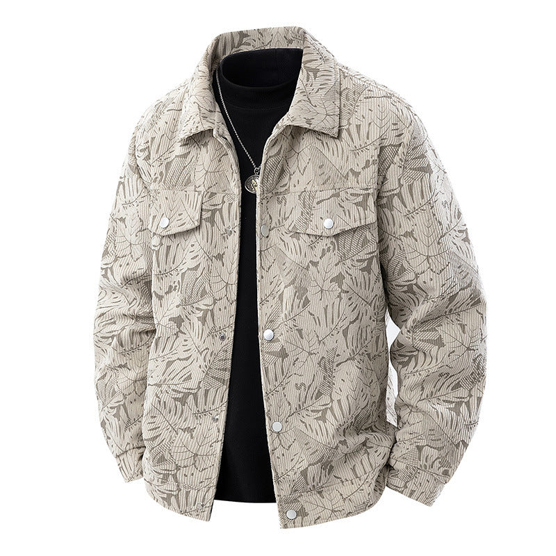 Corduroy Jacket Slim-fit Spring And Autumn Lapel Young And Middle-aged Casual Jacket For Men - Sophinity