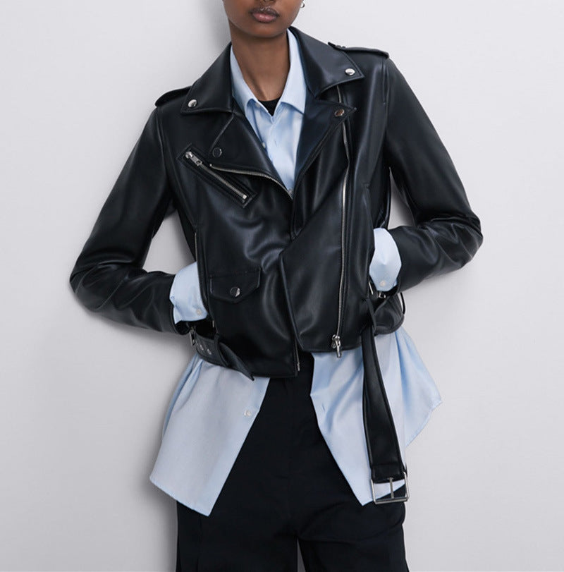 Women's Motorcycle Leather Jackets Autumn New - Sophinity
