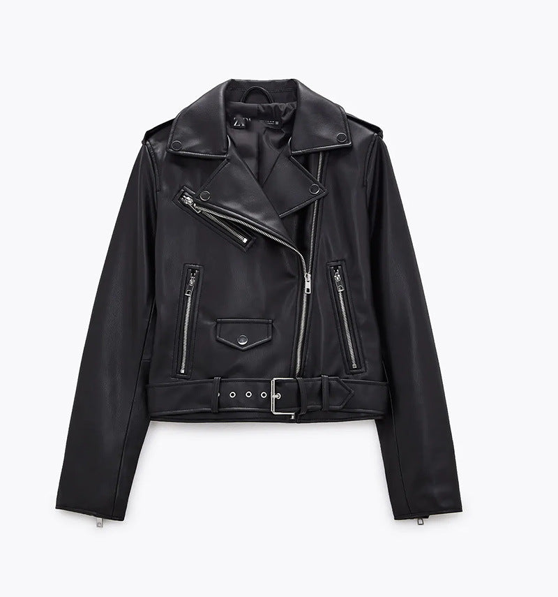 Women's Motorcycle Leather Jackets Autumn New - Sophinity