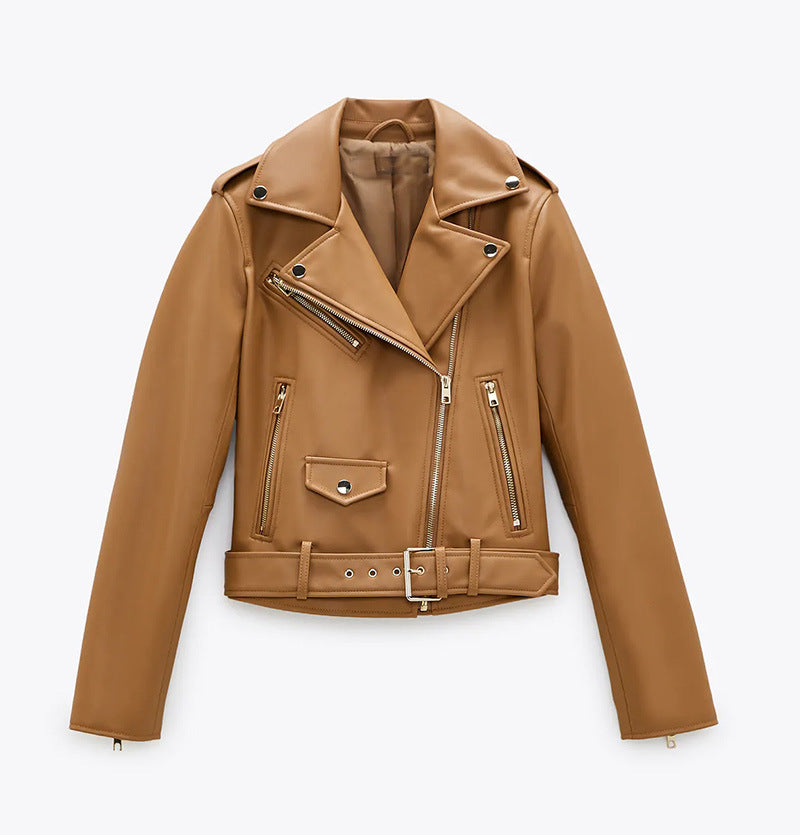 Women's Motorcycle Leather Jackets Autumn New - Sophinity