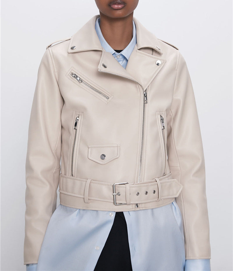 Women's Motorcycle Leather Jackets Autumn New - Sophinity