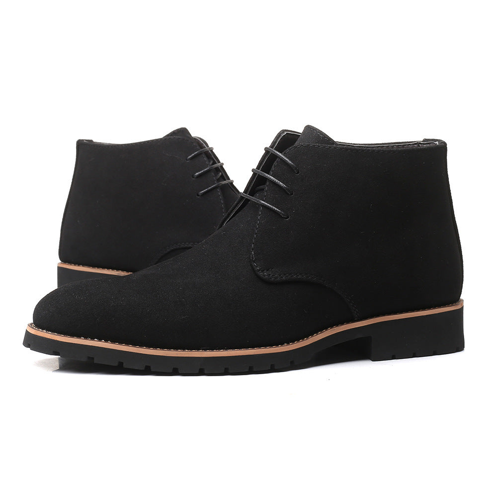 Casual Men s Leather Shoes Zhongbang Leather Boots Front Lace up Low Heel Large Size - Sophinity