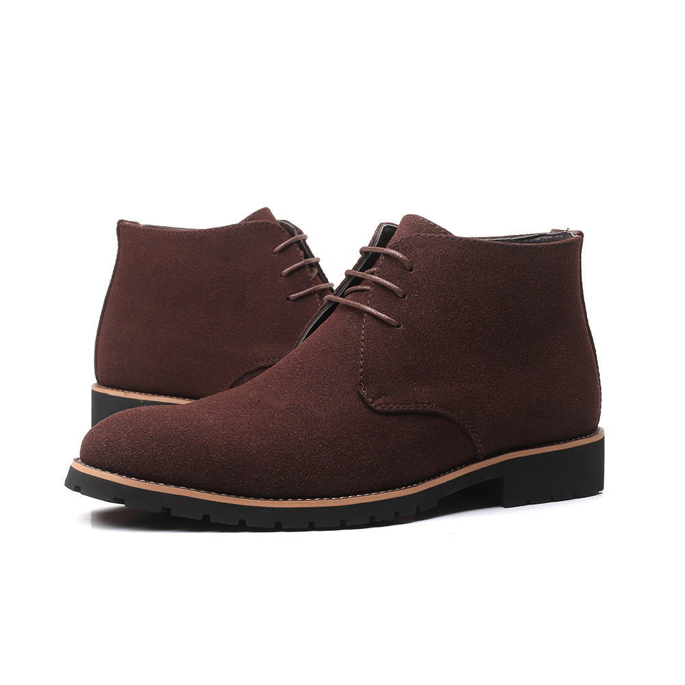 Casual Men s Leather Shoes Zhongbang Leather Boots Front Lace up Low Heel Large Size - Sophinity