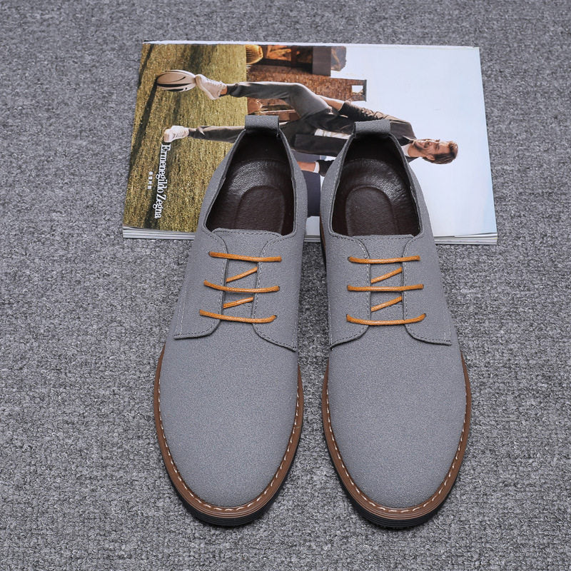 Plus Shoes Men Suede Leather Shoes Solid Color - Sophinity