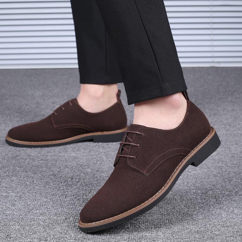 Plus Shoes Men Suede Leather Shoes Solid Color - Sophinity