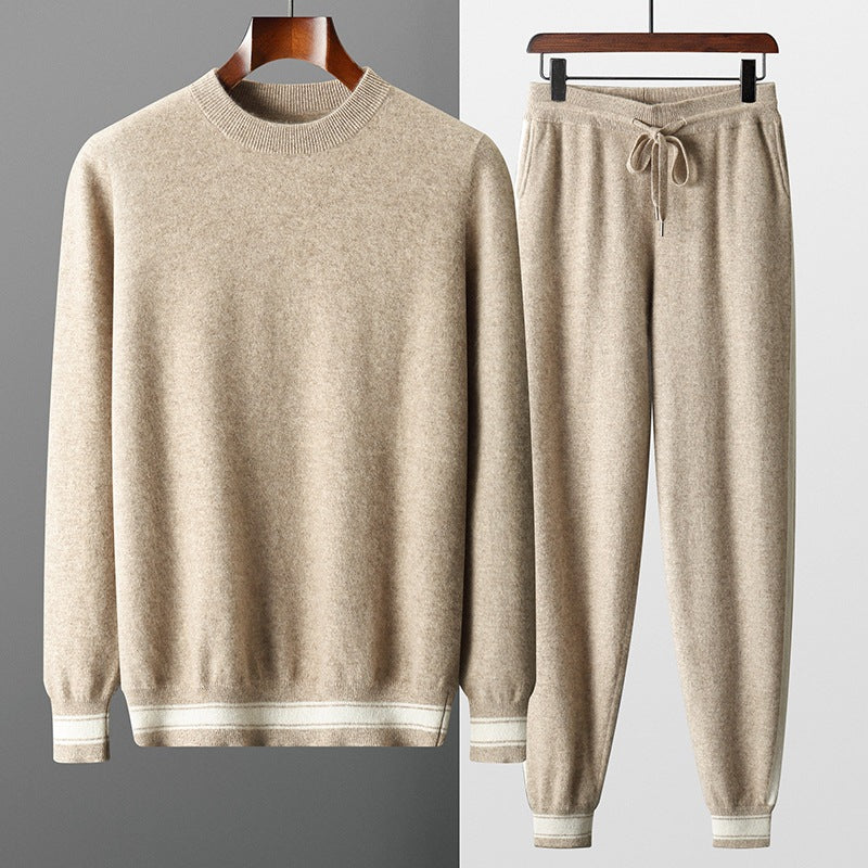 Leisure Sports Cashmere Men's Round Neck Sweater Suit - Sophinity
