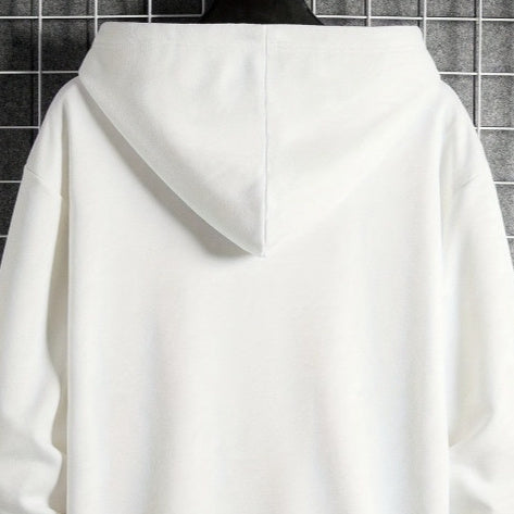 Men's Casual Geometric Pattern Hooded Sweater With Bag - Sophinity