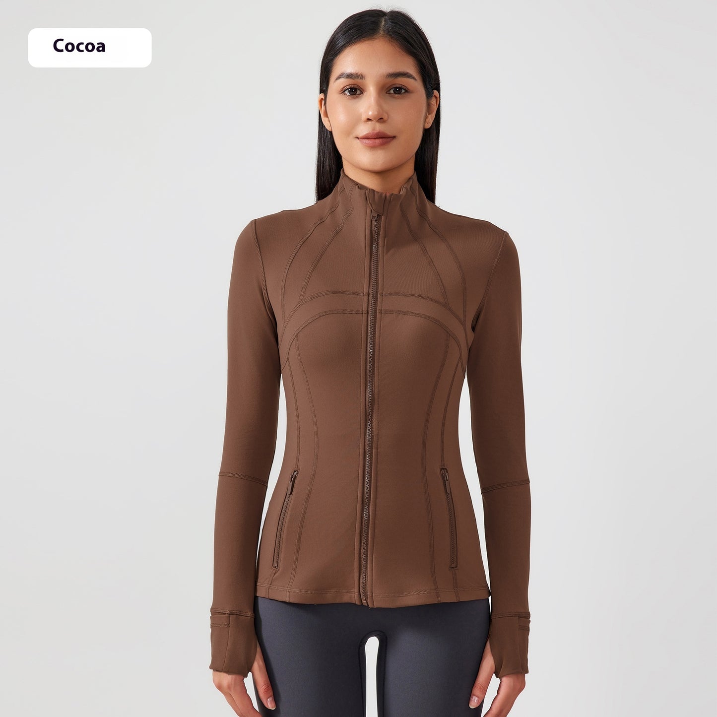 Yoga Sports Jacket Women Elastic Zipper Running Fitness Yoga Jackets - Sophinity