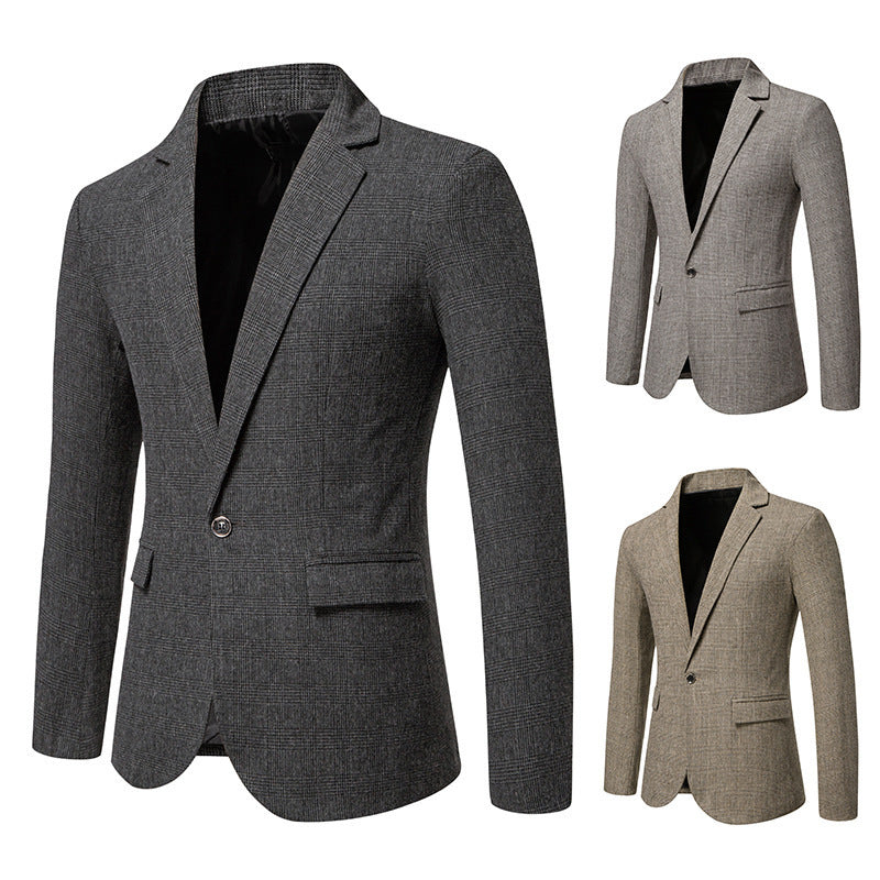 European Size Men's Fashion Woolen Casual Small Suit Coat - Sophinity