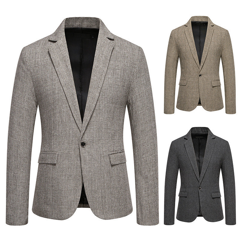 European Size Men's Fashion Woolen Casual Small Suit Coat - Sophinity
