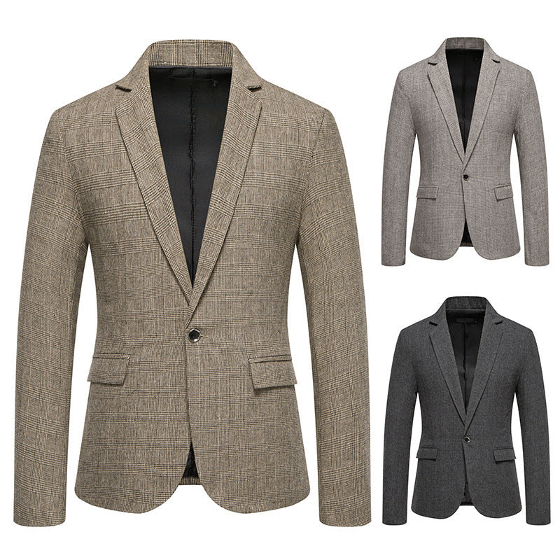 European Size Men's Fashion Woolen Casual Small Suit Coat - Sophinity