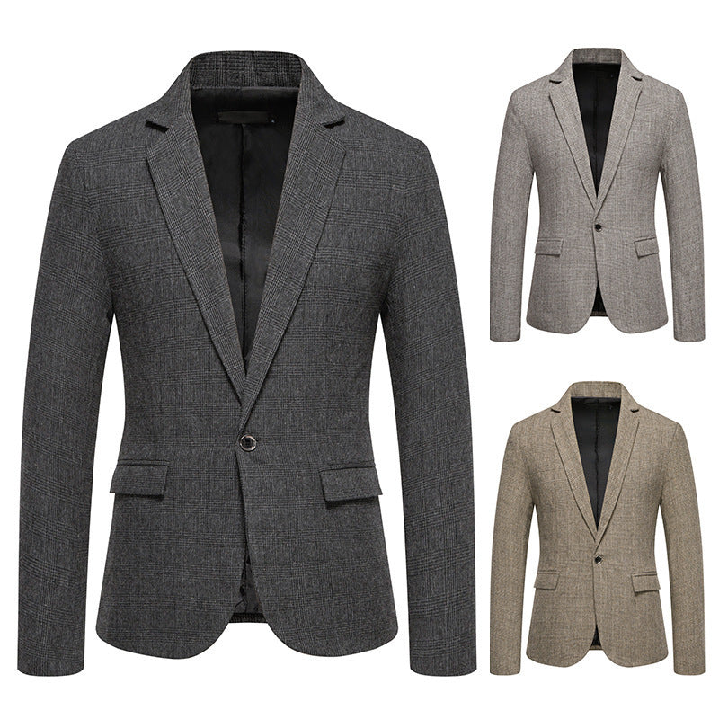 European Size Men's Fashion Woolen Casual Small Suit Coat - Sophinity