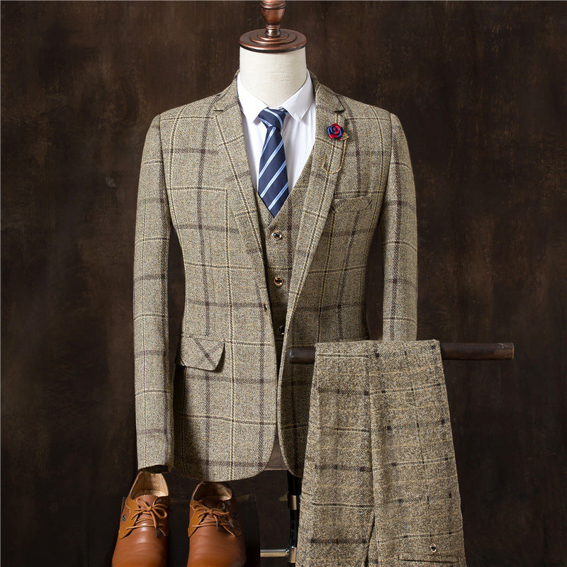 Men 3 Pieces Suit Set Men Wedding Suits Groom Tuxedos - Sophinity