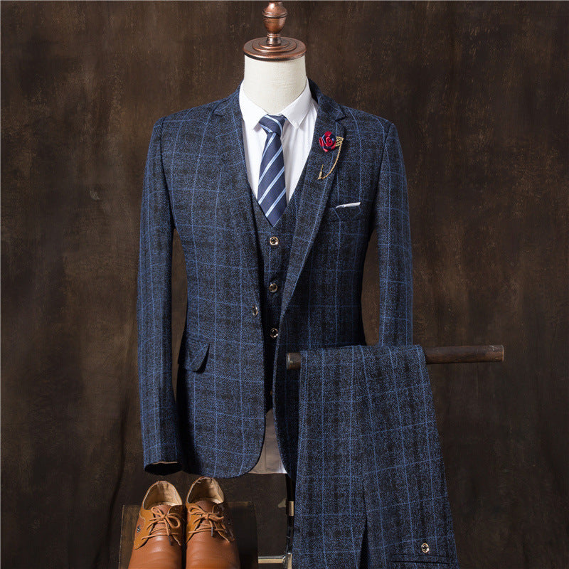 Men 3 Pieces Suit Set Men Wedding Suits Groom Tuxedos - Sophinity