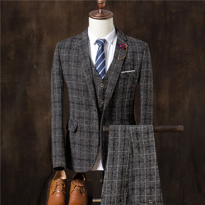 Men 3 Pieces Suit Set Men Wedding Suits Groom Tuxedos - Sophinity