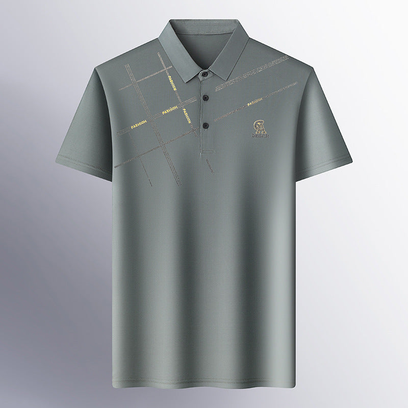 Business Casual Lapels T-shirt Middle-aged Men's Thin - Sophinity