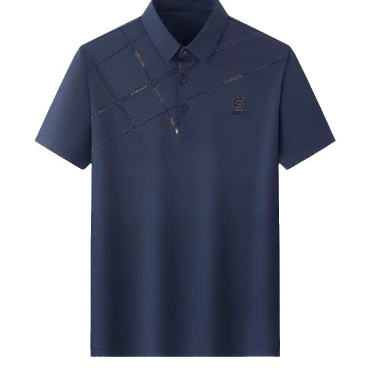 Business Casual Lapels T-shirt Middle-aged Men's Thin - Sophinity