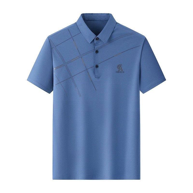 Business Casual Lapels T-shirt Middle-aged Men's Thin - Sophinity