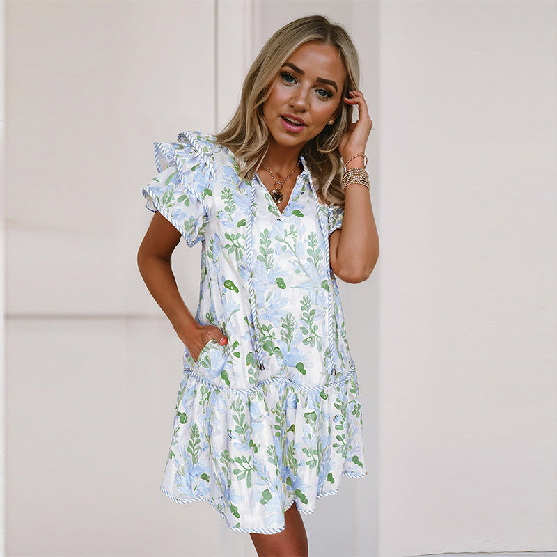 Fashion Personalized Floral Print Dress Women